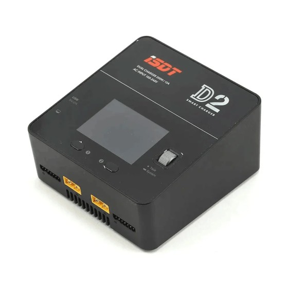 ISDT D2 200W 20A AC Dual Channel Output Smart Battery Balance Fast Charger 1-6S Li-Ion Life Nicd Nimh High Power RC Multicopter